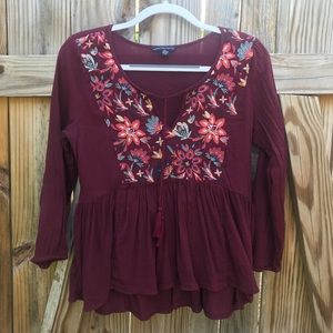Maroon Embroidered top